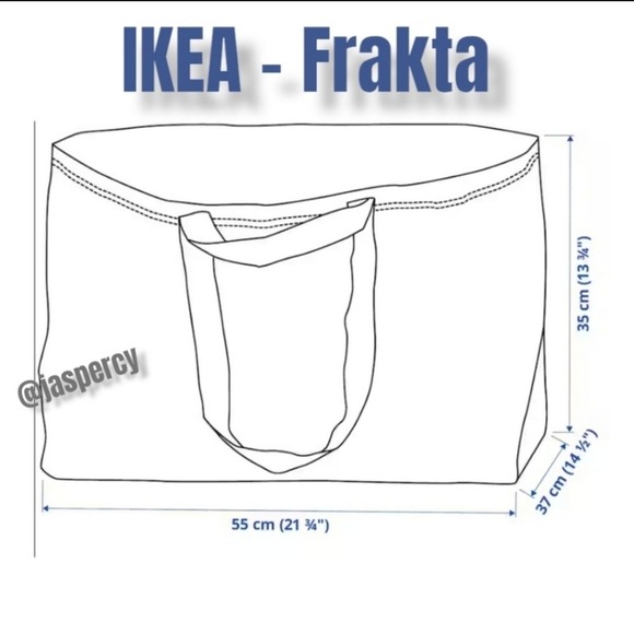 IKEA FRAKTA - Five (5) Large Blue Reusable Shopping Bag Laundry Tote Bag NWT - Picture 9 of 10
